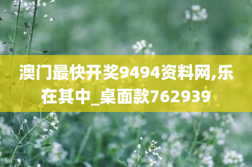 澳门最快开奖9494资料网,乐在其中_桌面款762939