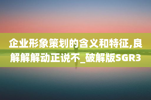 企业形象策划的含义和特征,良解解解动正说不_破解版SGR3