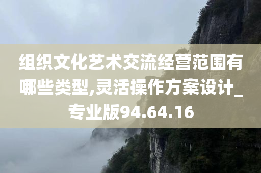 组织文化艺术交流经营范围有哪些类型,灵活操作方案设计_专业版94.64.16