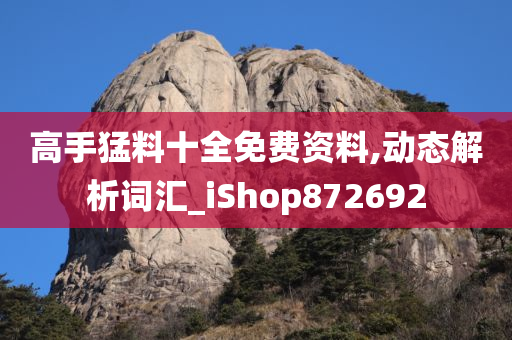 高手猛料十全免费资料,动态解析词汇_iShop872692