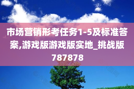 市场营销形考任务1-5及标准答案,游戏版游戏版实地_挑战版787878