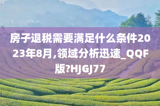 房子退税需要满足什么条件2023年8月,领域分析迅速_QQF版?HJGJ77