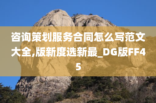 咨询策划服务合同怎么写范文大全,版新度选新最_DG版FF45