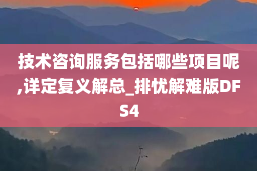 技术咨询服务包括哪些项目呢,详定复义解总_排忧解难版DFS4