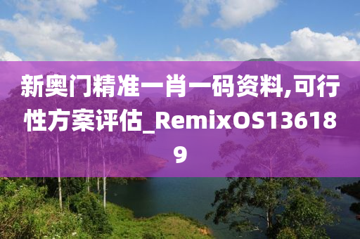 新奥门精准一肖一码资料,可行性方案评估_RemixOS136189