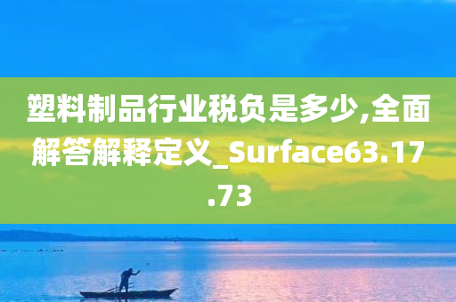 塑料制品行业税负是多少,全面解答解释定义_Surface63.17.73