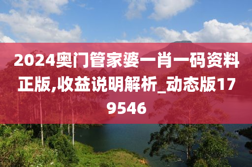 2024奥门管家婆一肖一码资料正版,收益说明解析_动态版179546