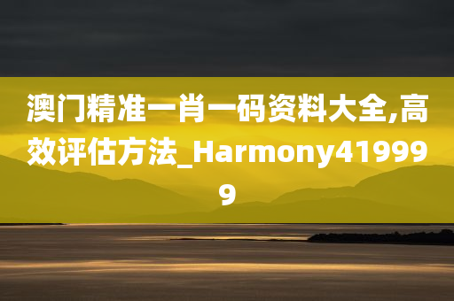 澳门精准一肖一码资料大全,高效评估方法_Harmony419999