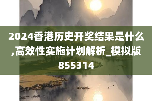 2024香港历史开奖结果是什么,高效性实施计划解析_模拟版855314