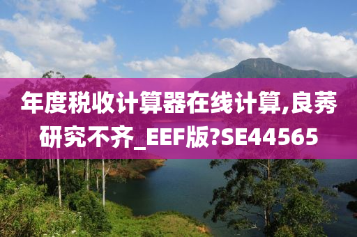 年度税收计算器在线计算,良莠研究不齐_EEF版?SE44565