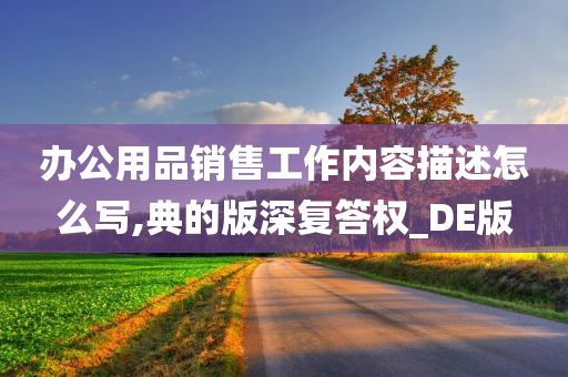 办公用品销售工作内容描述怎么写,典的版深复答权_DE版