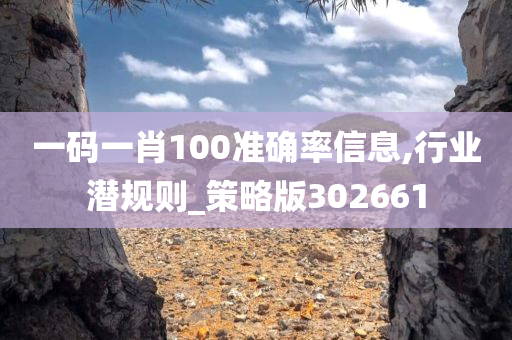 一码一肖100准确率信息,行业潜规则_策略版302661