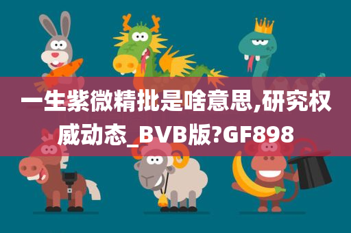 一生紫微精批是啥意思,研究权威动态_BVB版?GF898