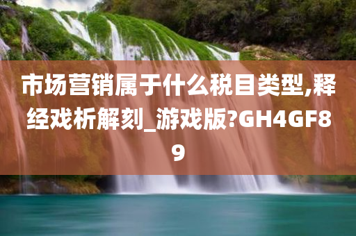 市场营销属于什么税目类型,释经戏析解刻_游戏版?GH4GF89