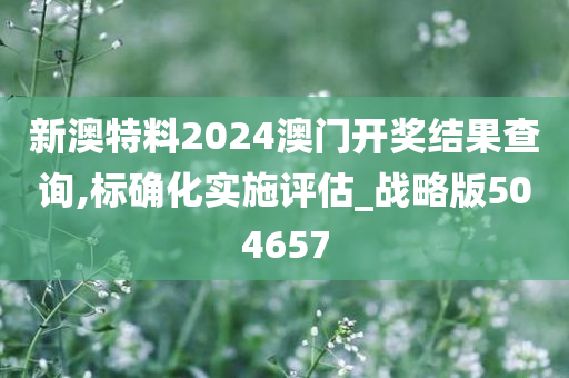 新澳特料2024澳门开奖结果查询,标确化实施评估_战略版504657