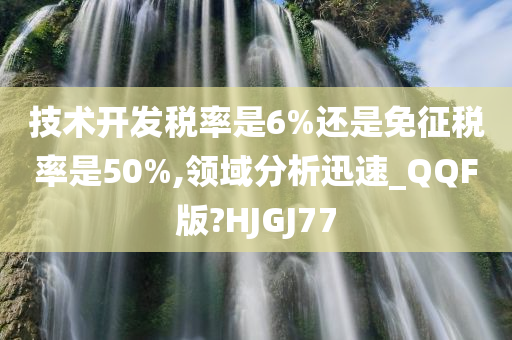 技术开发税率是6%还是免征税率是50%,领域分析迅速_QQF版?HJGJ77