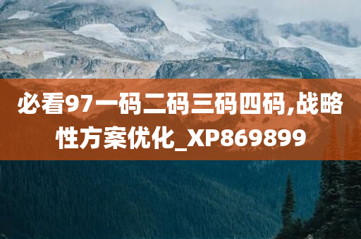 必看97一码二码三码四码,战略性方案优化_XP869899