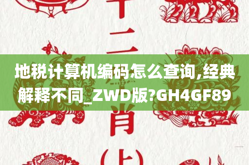 地税计算机编码怎么查询,经典解释不同_ZWD版?GH4GF89