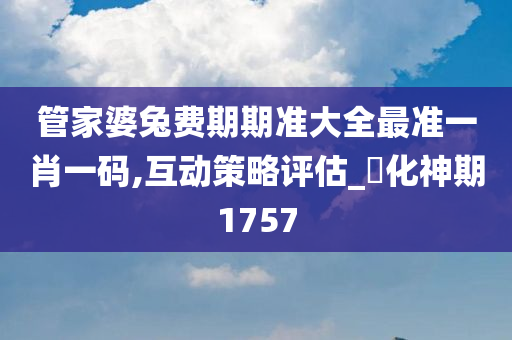 管家婆兔费期期准大全最准一肖一码,互动策略评估_‌化神期1757