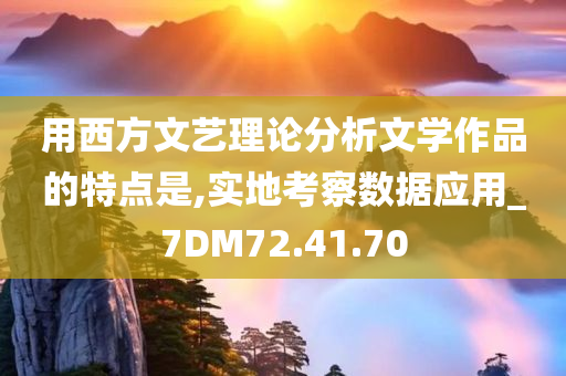 用西方文艺理论分析文学作品的特点是,实地考察数据应用_7DM72.41.70