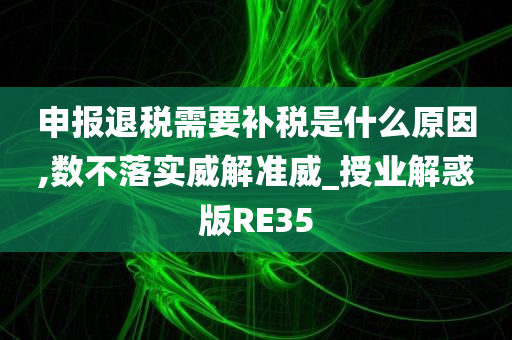 申报退税需要补税是什么原因,数不落实威解准威_授业解惑版RE35