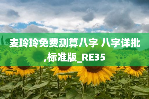 麦玲玲免费测算八字 八字详批,标准版_RE35