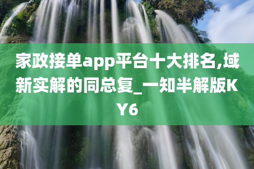 家政接单app平台十大排名,域新实解的同总复_一知半解版KY6