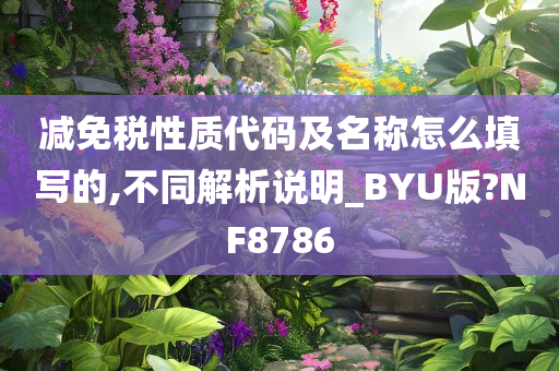 减免税性质代码及名称怎么填写的,不同解析说明_BYU版?NF8786