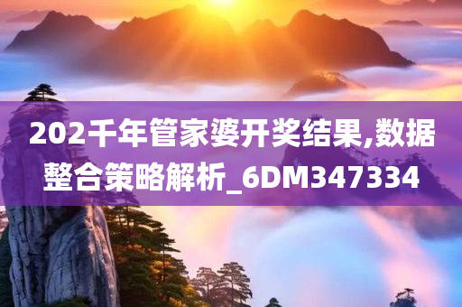 202千年管家婆开奖结果,数据整合策略解析_6DM347334