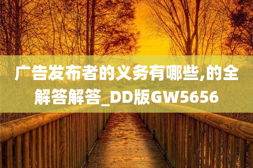 广告发布者的义务有哪些,的全解答解答_DD版GW5656