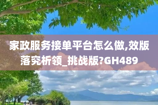 家政服务接单平台怎么做,效版落究析领_挑战版?GH489