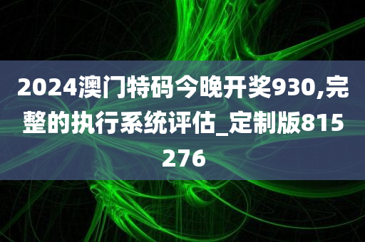 2024澳门特码今晚开奖930,完整的执行系统评估_定制版815276