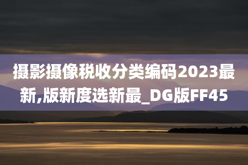 摄影摄像税收分类编码2023最新,版新度选新最_DG版FF45