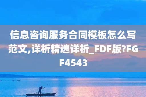 信息咨询服务合同模板怎么写范文,详析精选详析_FDF版?FGF4543