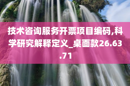 技术咨询服务开票项目编码,科学研究解释定义_桌面款26.63.71