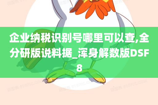 企业纳税识别号哪里可以查,全分研版说料据_浑身解数版DSF8