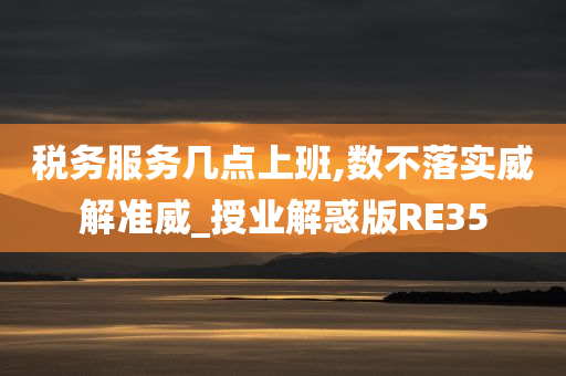 税务服务几点上班,数不落实威解准威_授业解惑版RE35