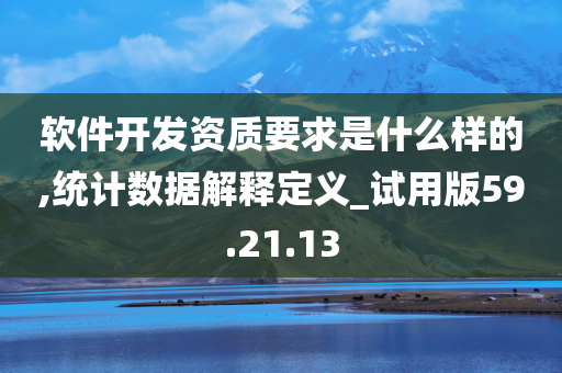 软件开发资质要求是什么样的,统计数据解释定义_试用版59.21.13