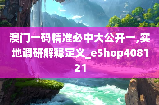 澳门一码精准必中大公开一,实地调研解释定义_eShop408121