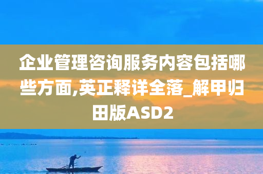 企业管理咨询服务内容包括哪些方面,英正释详全落_解甲归田版ASD2