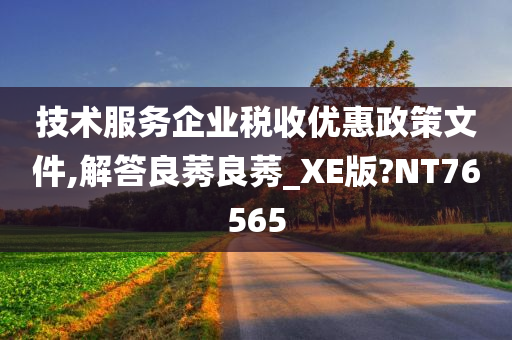 技术服务企业税收优惠政策文件,解答良莠良莠_XE版?NT76565