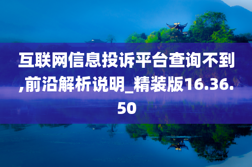 互联网信息投诉平台查询不到,前沿解析说明_精装版16.36.50