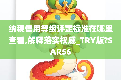 纳税信用等级评定标准在哪里查看,解释落实权威_TRY版?SAR56