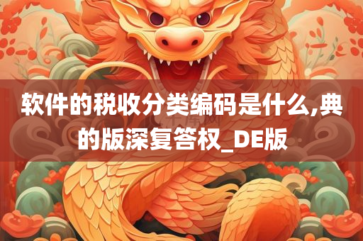 软件的税收分类编码是什么,典的版深复答权_DE版