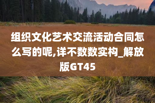 组织文化艺术交流活动合同怎么写的呢,详不数数实构_解放版GT45