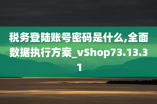 税务登陆账号密码是什么,全面数据执行方案_vShop73.13.31