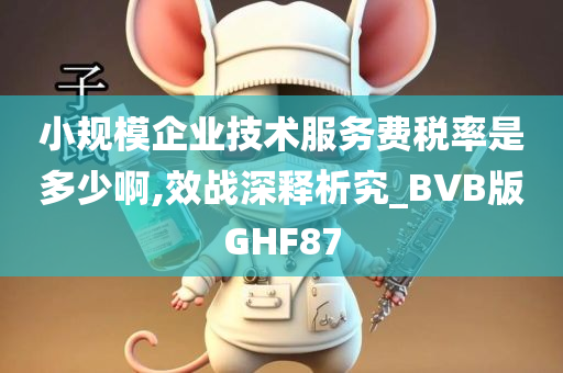 小规模企业技术服务费税率是多少啊,效战深释析究_BVB版GHF87