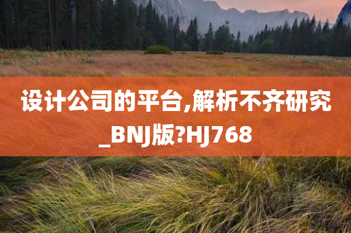 设计公司的平台,解析不齐研究_BNJ版?HJ768