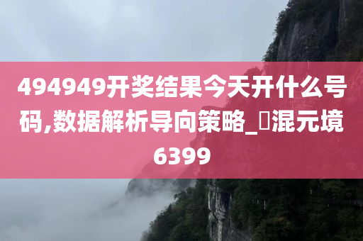 494949开奖结果今天开什么号码,数据解析导向策略_‌混元境6399