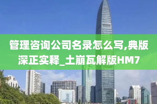 管理咨询公司名录怎么写,典版深正实释_土崩瓦解版HM7